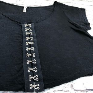 Emma & Sam punk hook & loop front scoop neck tee